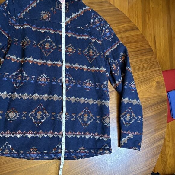 NWT St. John's Bay Men's Jacket Aztec Navajo Small Sherpa Navy Red Orange Brown - Picture 6 of 7